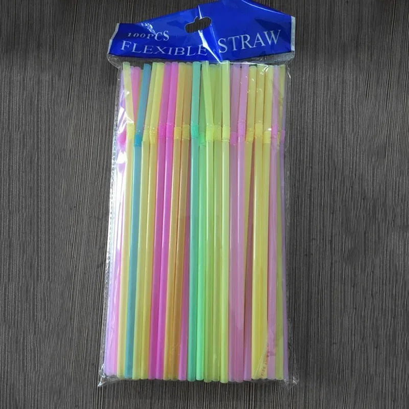 Multicolor Plastic Straws Kitchen Beverage Disposable Drinking Straw Cocktail Rietjes Wedding Birthday Party bar Accessories