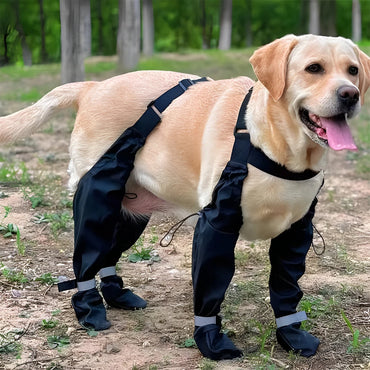 Reflective Dog Suspender Booties Adjustable for Pets Dog Outdoor Walking Shoes Suspender Anti-Slip Waterproof Puppy Sneakers