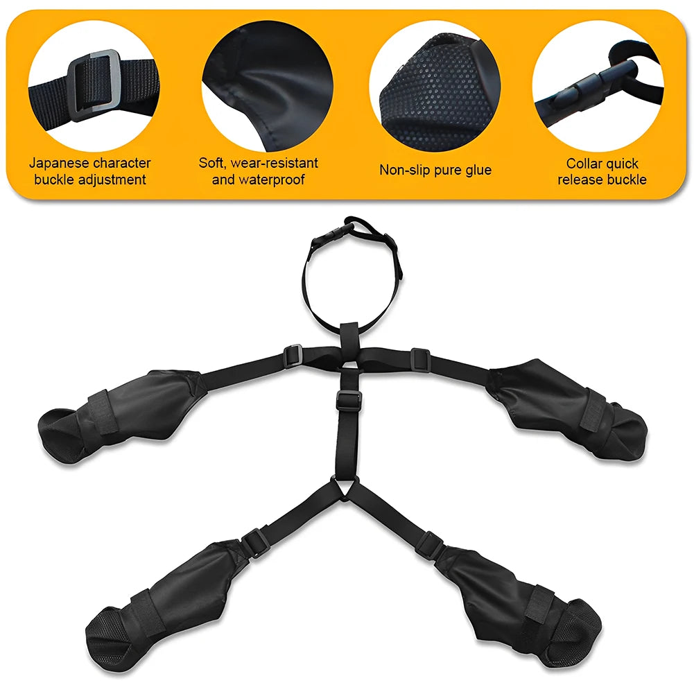 Reflective Dog Suspender Booties Adjustable for Pets Dog Outdoor Walking Shoes Suspender Anti-Slip Waterproof Puppy Sneakers