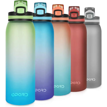 Leak Proof Sports Water Bottle Tritan Reusable Gym Travel Bottle with Flip Top Lid Strainer Fruit Infusion BPA Free Durable