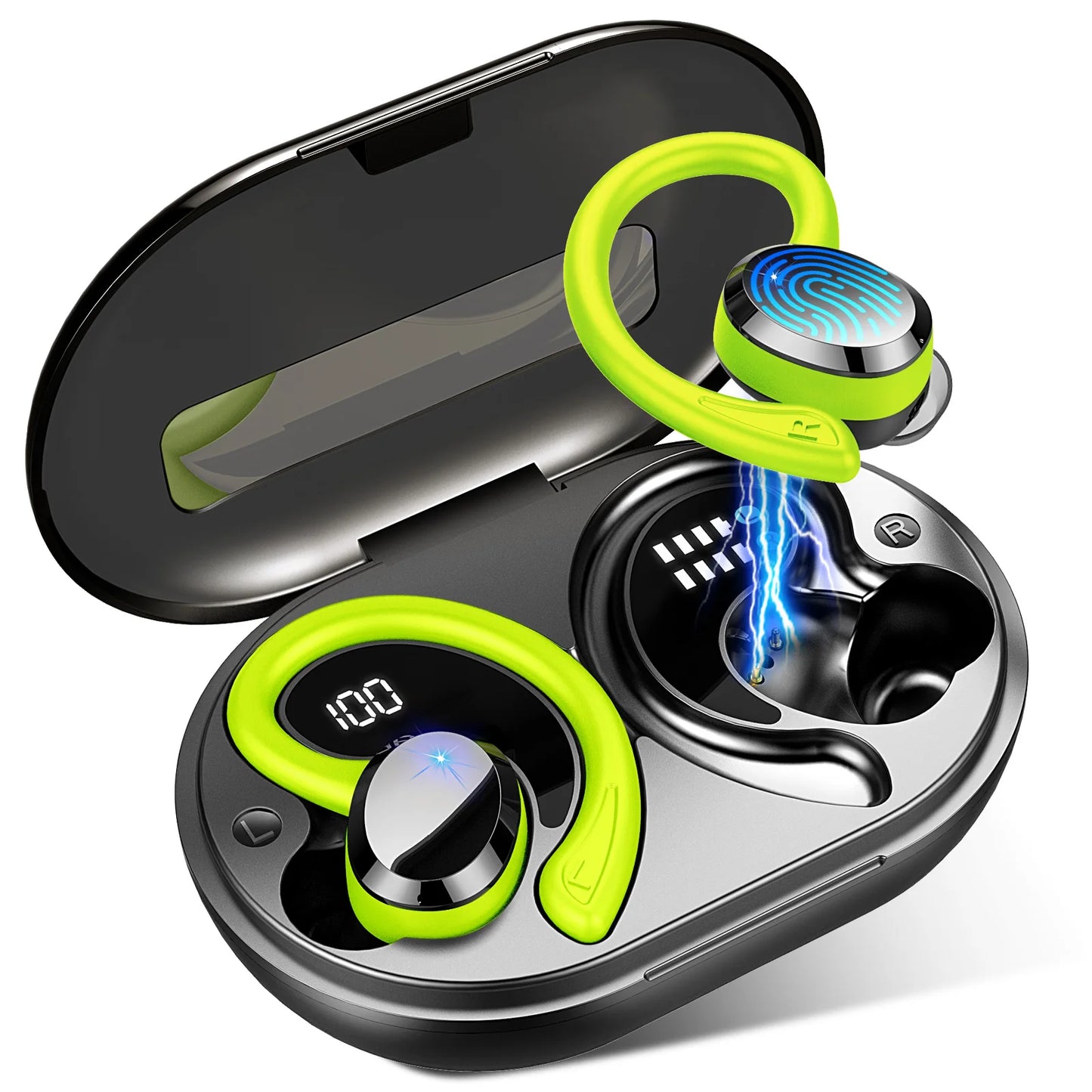 Wireless Earbuds, Bluetooth 5.3 Earbuds Stereo Bass, in-Ear Noise Cancelling Mic, Earphones IP7 Waterproof Sports, 40H Playback.