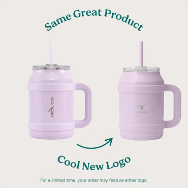 Reusable 50 oz Cold1 Water Tumbler Ergonomic Handle DoubleWall Insulation Sturdy Desktop Tabletop Mug with Lid and Straw BPAFre