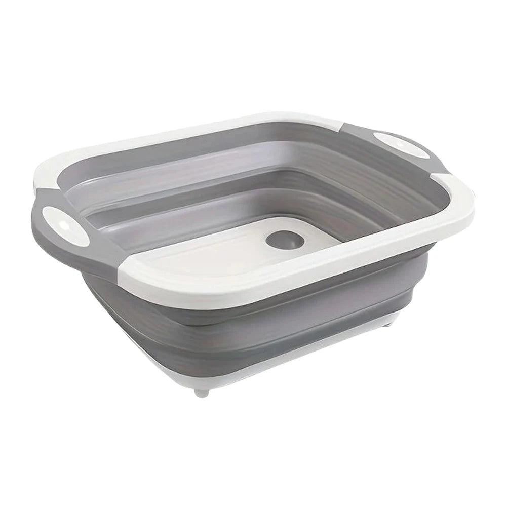 Collapsible Cutting Board Camping Dishes Sink Space Saving Camping Cutting Board with Draining Hole for BBQ Prep/Picnic/Camping