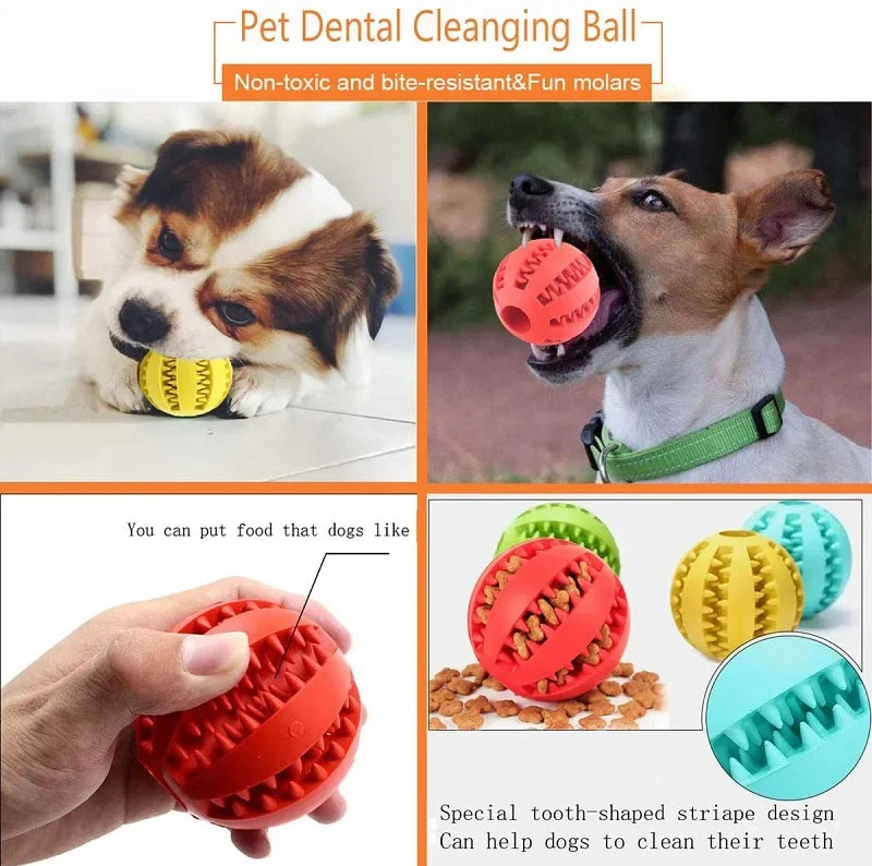 Natural Rubber Pet Dog Toys Dog Chew Toys Tooth Cleaning Treat Ball Extra-tough Interactive Elasticity Ball5cm for Pet Products