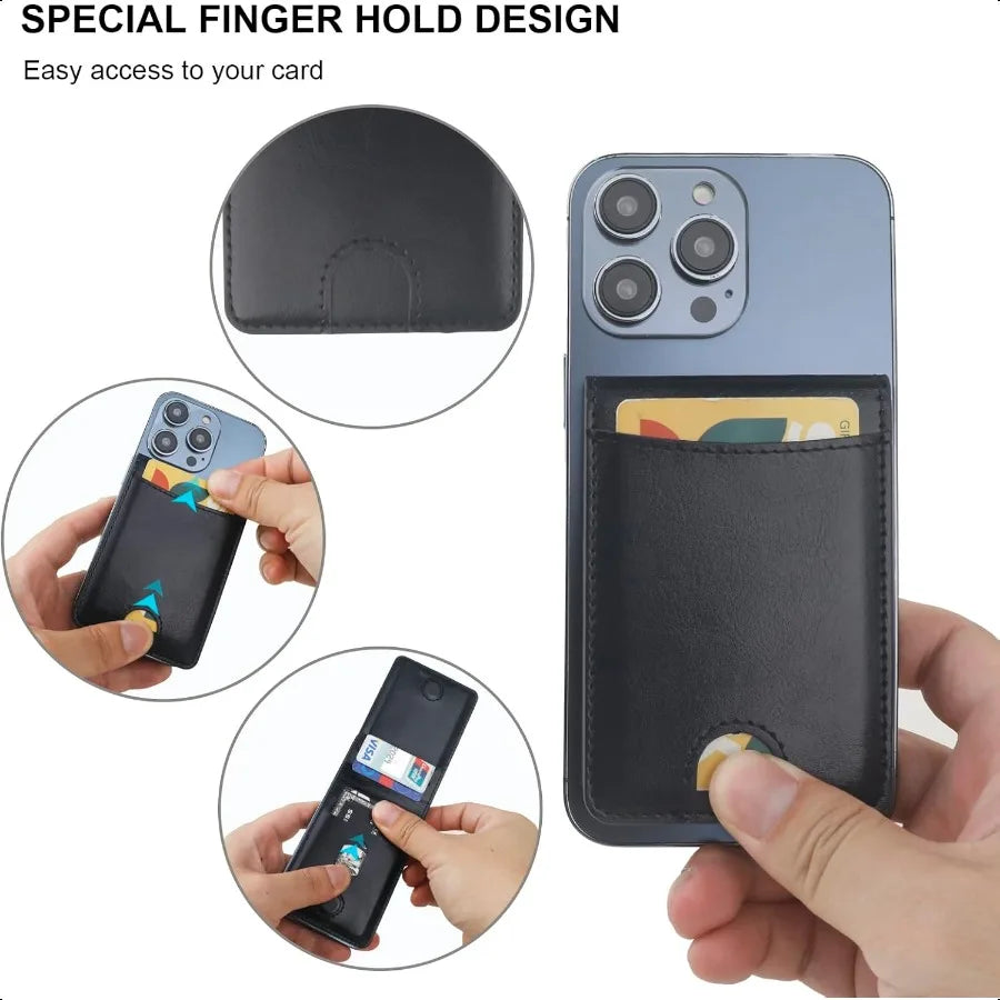 KIHUWEY for MagSafe Wallet Card Holder with Magnetic Mag Safe Leather Detachable Kickstand RFID Wallet for iPhone 16 15 14 13 1