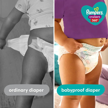 Pampers Diapers Cruisers 360 Size 5 56 Count Babyproof up to 100 Leakproof PullOn Diaper