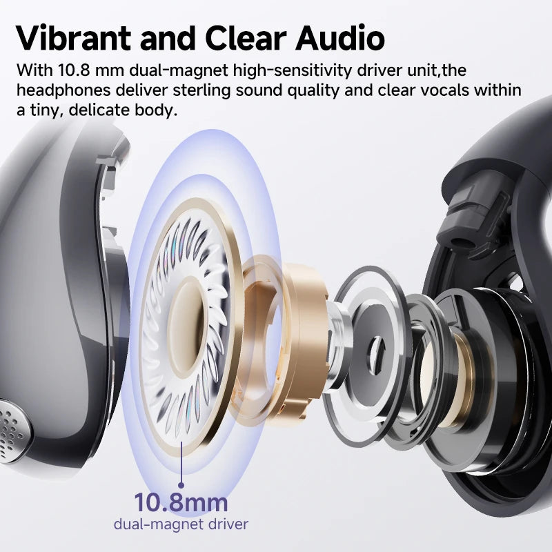 QCY Crossky C30 Wireless Bluetooth 5.4 Earphones Ear clip TWS Sports Earbuds Open Ear Dual-Connection Waterproof Headphones