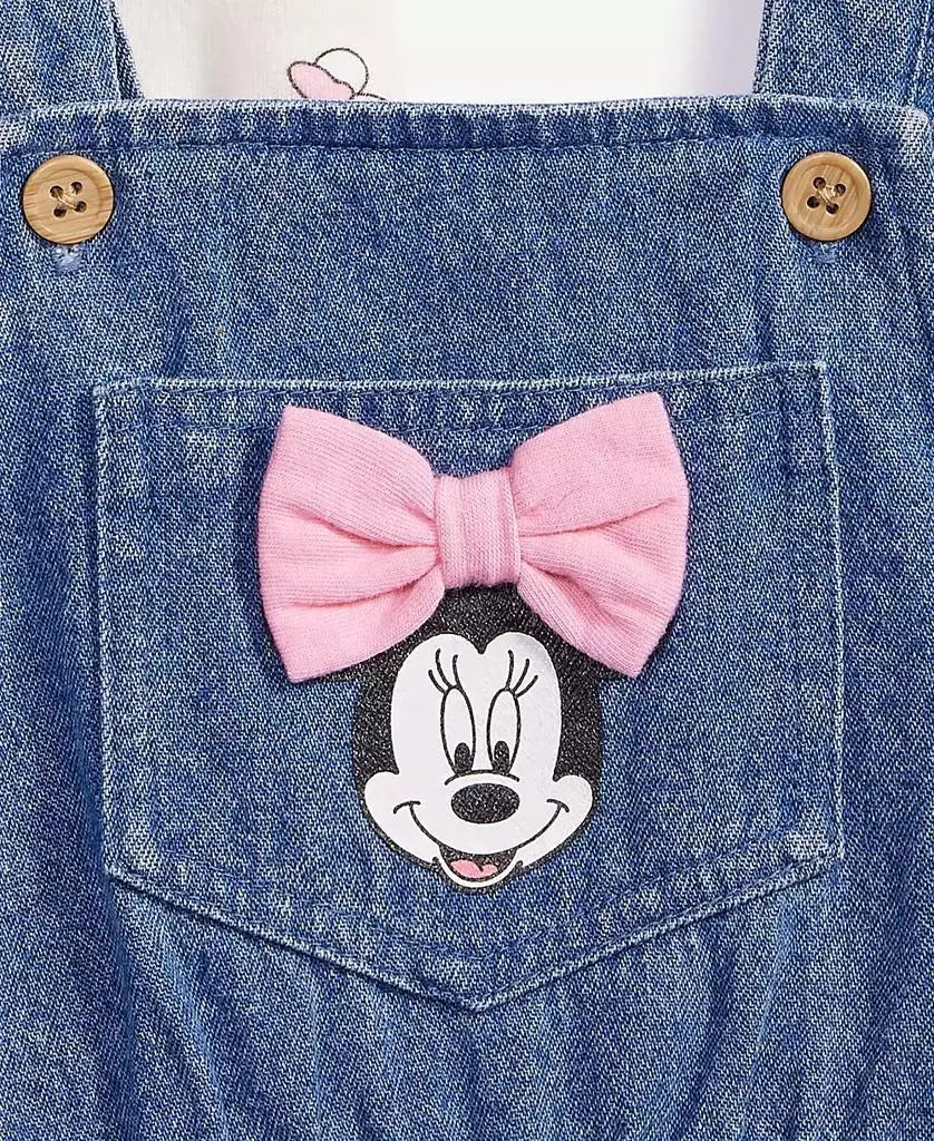 Disney | Baby Girl 2-Pc. Minnie T-Shirt & Denim Shortall Set