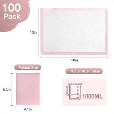 Changing Pad Liners Pack of 100 Baby Incontinence Changing Pads Diaper UnderPads Ultra Soft er Absorbent Waterproof Mat 13 x18