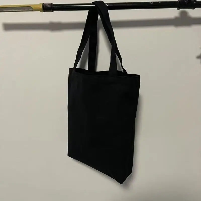 Large Capacity Canvas Shoulder Tote Bag Foldable Eco-Friendly Cotton Tote Bag Reusable Shoulder Bag Shopping Bag