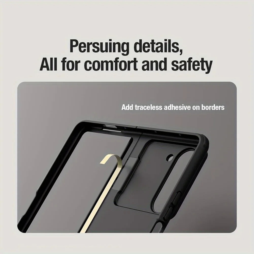 for Samsung Galaxy Z Fold 5 Case with Kickstand, Built-in Slide Camera Cover & Hinge Protection, Shockproof Non-Slip Stand Case