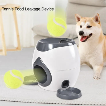 2 in 1 Dog Pet Interactive Toy Tennis Ball Launcher Automatic Throwing Training Reward Machine Fun Feeding Machine Pet Supplies