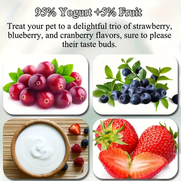 2-Pack(2 x 100g/3.53oz) Fruit Yogurt Cubes Dog Treats For Dogs Or Cats, Made With Yogurt And Fruit, Healthy