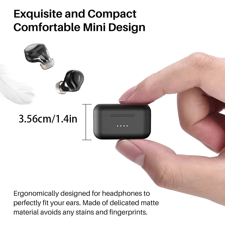 Refurbished TOZO NC7 TWS Earbuds In Ear Wireless Bluetooth Headphones HD Call with Mic Active Noise Cancelling APP Touch Control