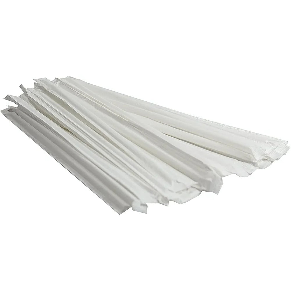 500 Pack Wrapped Jumbo Drinking Straws 10.25 Inch Disposable Clear Straws Individually Wrapped Foodservice Party Supplies