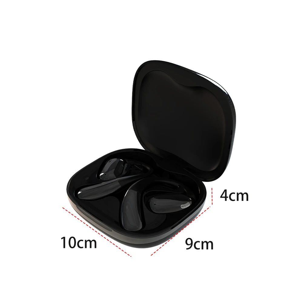 Wireless Headphones Bluetooth-Compatible 5.3 Noise Cancelling Open Ear Headphones Touch Color Screen for Workout Driving Running