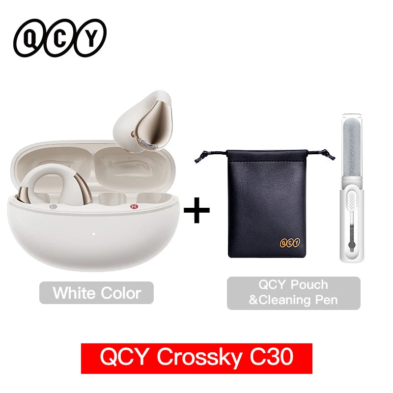 QCY Crossky C30 Wireless Bluetooth 5.4 Earphones Ear clip TWS Sports Earbuds Open Ear Dual-Connection Waterproof Headphones