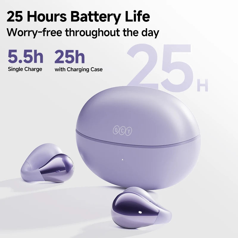 QCY Crossky C30 Wireless Bluetooth 5.4 Earphones Ear clip TWS Sports Earbuds Open Ear Dual-Connection Waterproof Headphones