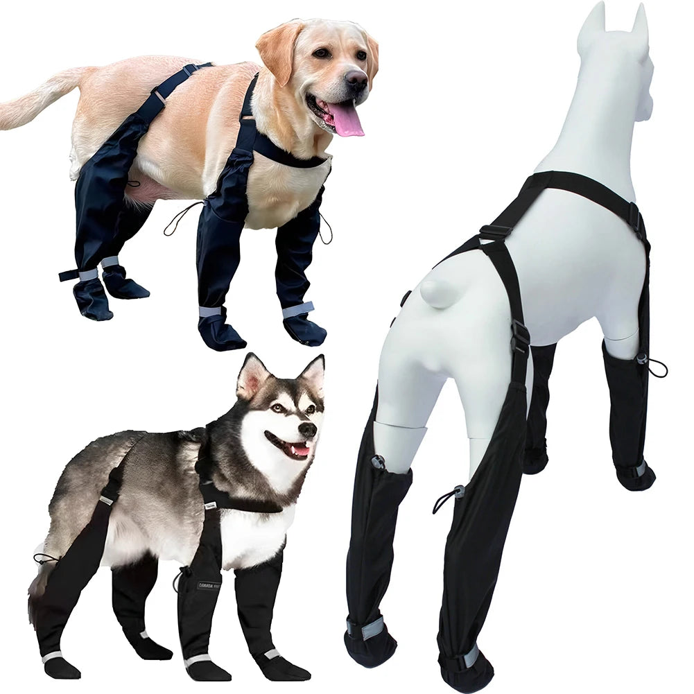 Reflective Dog Suspender Booties Adjustable for Pets Dog Outdoor Walking Shoes Suspender Anti-Slip Waterproof Puppy Sneakers