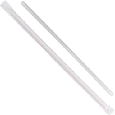 500 Pack Wrapped Jumbo Drinking Straws 10.25 Inch Disposable Clear Straws Individually Wrapped Foodservice Party Supplies