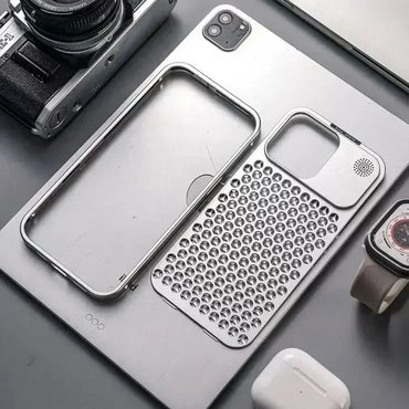 Aromatherapy Aluminum Metal Case For iPhone 15 Plus 14 13 12 Pro Max Heat Dissipation Full Shockproof Auto Popup Fragrance Cover