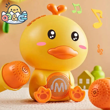Cute Duck Singing Sound Microphones Early Education Machine Voice Changeable Storytelling With Light Music Toys For Kids Gifts