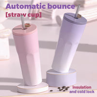 1PCS 24oz Reusable Tumbler Stainless Steel Vacuum Insulated Water Bottle For Home, Office, Car Leak Resistant Flip Cap