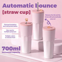 1PCS 24oz Reusable Tumbler Stainless Steel Vacuum Insulated Water Bottle For Home, Office, Car Leak Resistant Flip Cap