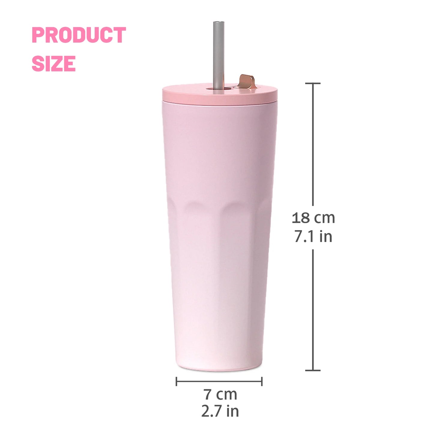 1PCS 24oz Reusable Tumbler Stainless Steel Vacuum Insulated Water Bottle For Home, Office, Car Leak Resistant Flip Cap