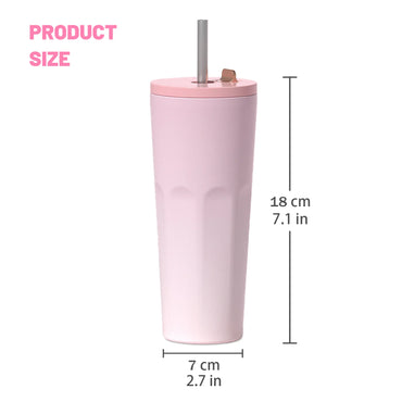 1PCS 24oz Reusable Tumbler Stainless Steel Vacuum Insulated Water Bottle For Home, Office, Car Leak Resistant Flip Cap