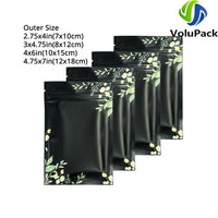 Mylar Packaging Bags,Recyclable Eco Plastic Bags,Heat Seal Zipper Bags,Black and Printed Tear Notch Pouches,Aluminum Foil,100Pcs