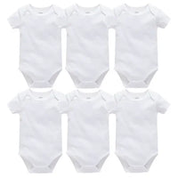 3PCS 5PCS Baby Boys Girls Clothes Solid White Short Sleeve Cotton Baby Bodysuits body bebe 0-24 months Newborn Jumpsuit