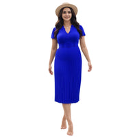 Women Plus Size Dress Floral Print Round Neck Sleeveless Maxi Dress Summer Boho Beach Party Long Dress with Pockets and Belt