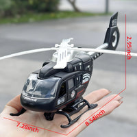 Zinc alloy toy aircraft with sound and rotatable propeller - Military helicopter model for children - Model kit for boys 4-7