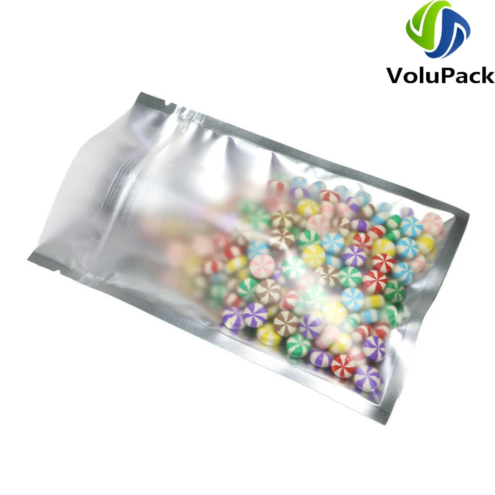 Eco Plastic Bags Aluminum Foil And PP Mylar Bags Matte Gift Pouch Frosted Translucent Kitchen Food Bags Zip Lock Storage Package