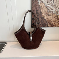 Retro Suede Satchel Purse Fashion Top Handle Bag Luxury Underarm Bag for Women Work Shopping Travel