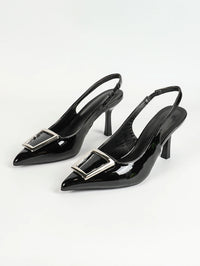 Women's Kitten Heel Slingback Low Pumps 3 Inches Stiletto Pointed Closed Toe Elegant Dressy Bridal Wedding Party Shoes