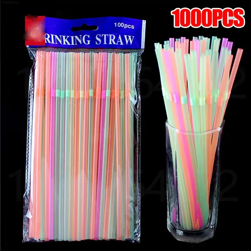Multicolor Plastic Straws Kitchen Beverage Disposable Drinking Straw Cocktail Rietjes Wedding Birthday Party bar Accessories