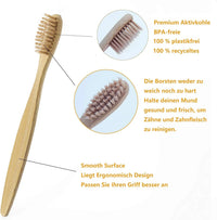 10Pcs Colorful Natural Bamboo Toothbrush Soft Bristle Charcoal Teeth Whitening Bamboo Toothbrushes Soft Dental Oral Care