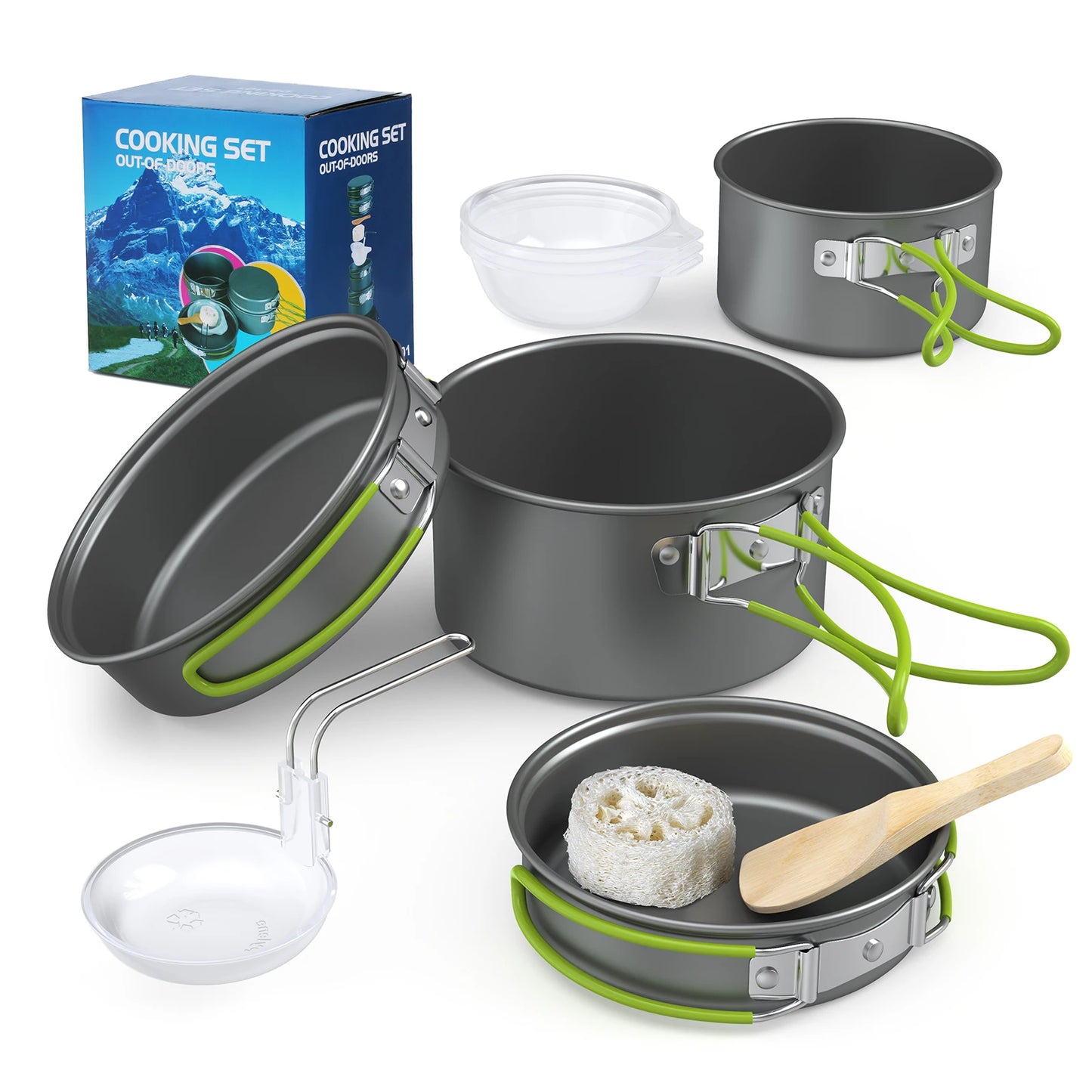 Camping Cooking Set Camping Cookware Travel Tableware Outdoor Picnic Set Teapot For 2-3 Peaple Non-stick Pots Assorted Sets