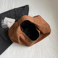Female Bag Suede Quality Shoulder Bag with Zipper Solid Casual Top-Handle Bags Large Capacity Women Underarm Bag Travel Tote Bag