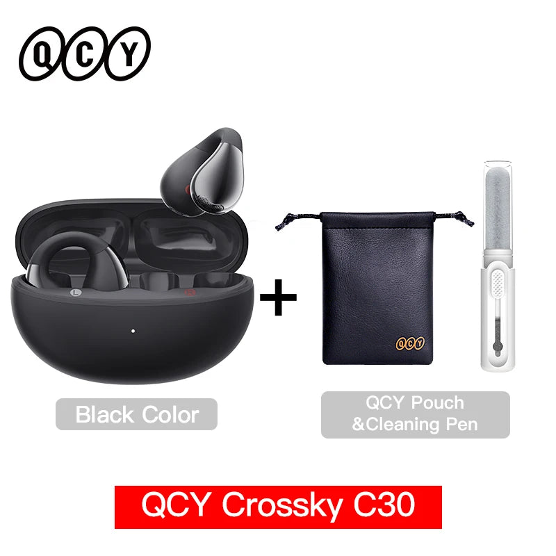 QCY Crossky C30 Wireless Bluetooth 5.4 Earphones Ear clip TWS Sports Earbuds Open Ear Dual-Connection Waterproof Headphones