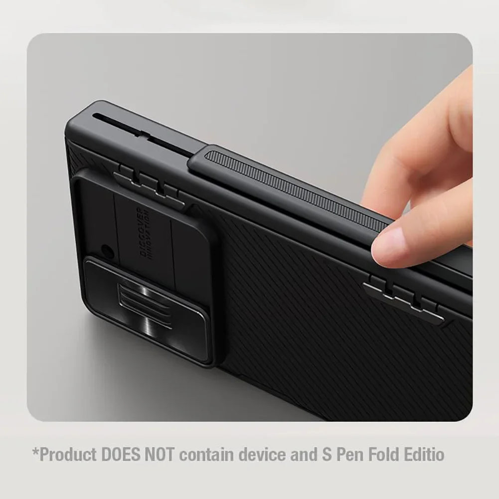 for Samsung Galaxy Z Fold 5 Case with Kickstand, Built-in Slide Camera Cover & Hinge Protection, Shockproof Non-Slip Stand Case