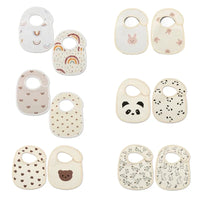 2pcs cotton bear waterproof baby bibs four seasons baby bibs newborn burp cloth boys girls soft breastfeeding drooling towel