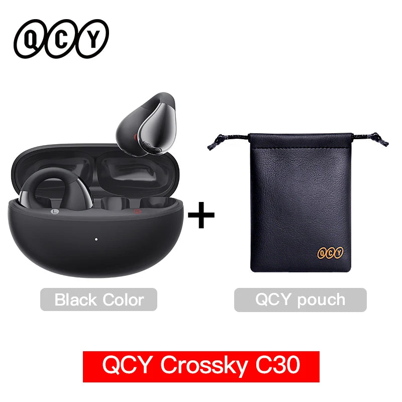 QCY Crossky C30 Wireless Bluetooth 5.4 Earphones Ear clip TWS Sports Earbuds Open Ear Dual-Connection Waterproof Headphones