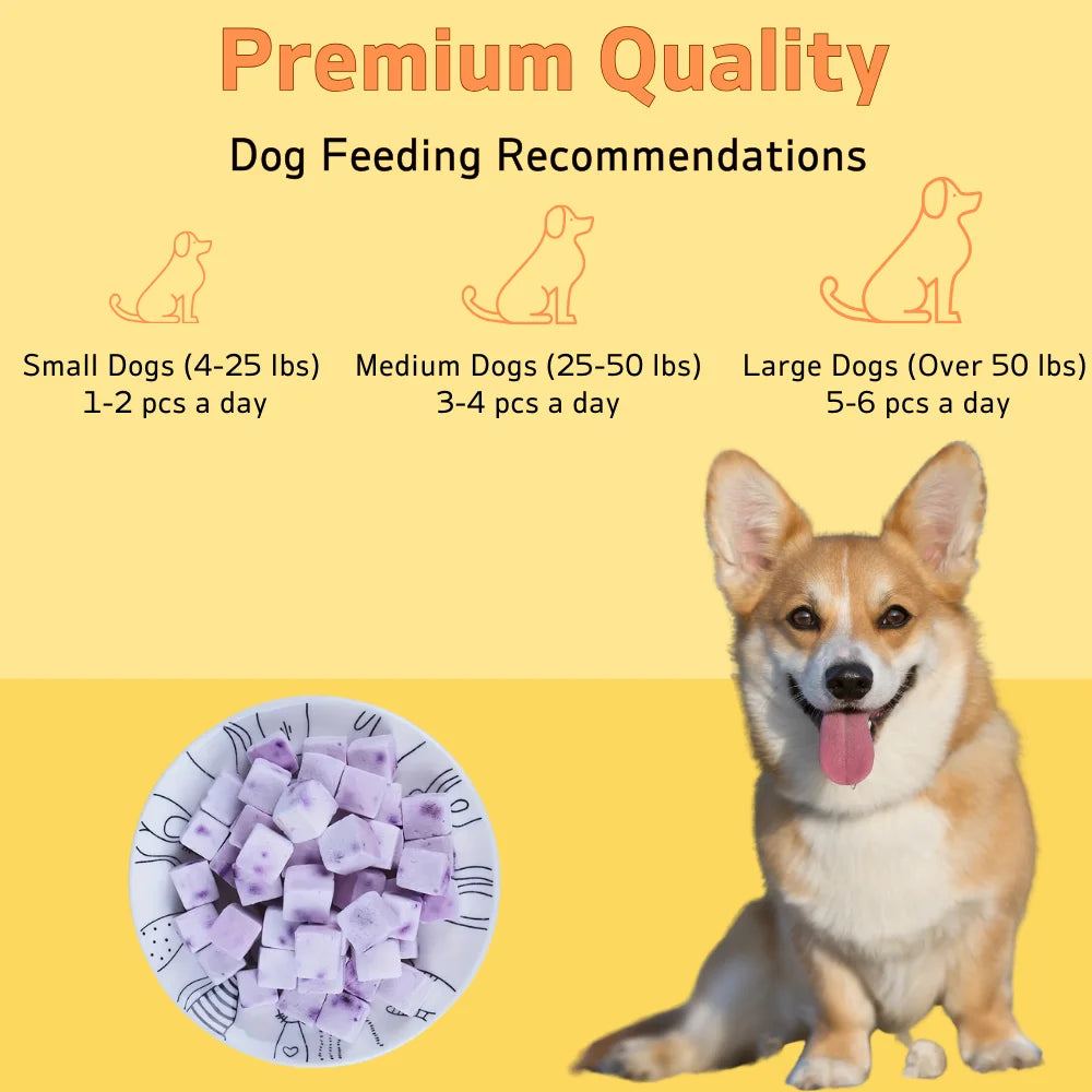 2-Pack(2 x 100g/3.53oz) Fruit Yogurt Cubes Dog Treats For Dogs Or Cats, Made With Yogurt And Fruit, Healthy