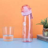 Portable Flavored Water Bottle with Straw Drink More Water 650ML Drinking Bottles Reusable Cup for Outdoor School Office