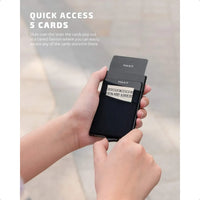 VULKIT Card Holder with Money Pocket Pop Up Wallet RFID Blocking Slim Metal Bank Card Case Holds 5 Cards and Notes Black