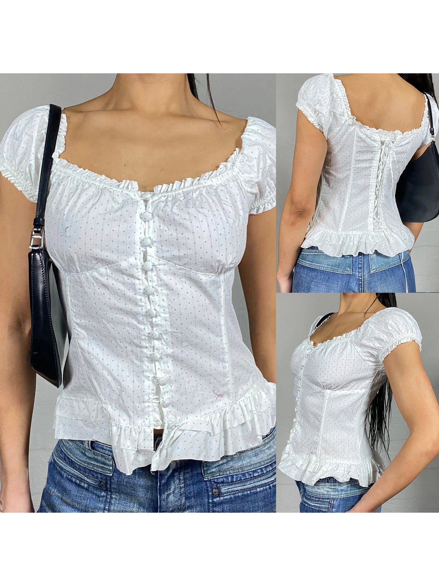 Women s Casual Loose Fit Blouse Floral Print V-Neck Short Sleeve Button Front Shirt Fashion Tops Summer Wear