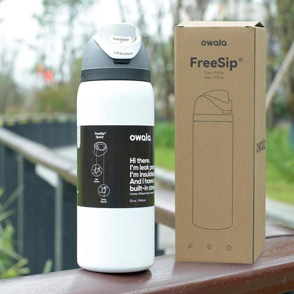 Owala Cup Vacuum Flasks & Thermoses Water Bottle Drinkware Thermo Tumbler Stainless Steel Thermal Mug Original Cold Hot